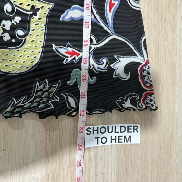 ANAC Designed by Kimi 90s Y2K Artsy Asian Inspired Print Mesh Knit Tee Top M - Picture 12 of 12